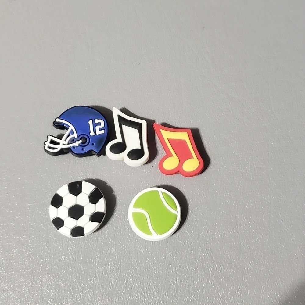 croc charms sports and music notes bundle lot of 5